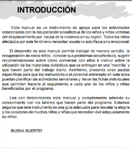 Estrategia Retorno a la Alegria - Manuales - Del voluntario - Colombia