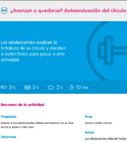 ¿Avanzar o quedarse? Autoevaluación del círculo